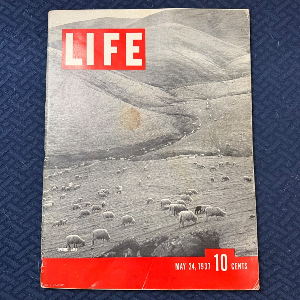Vintage LIFE Magazine May 24 1937 Spring Lamb Cover Rare Early Issue History Ads